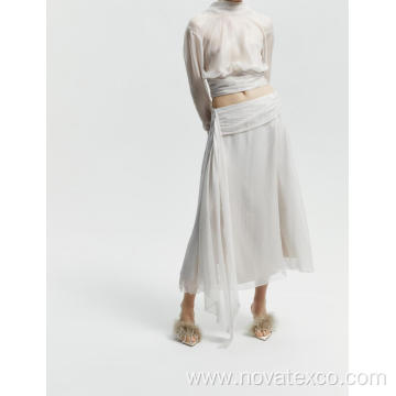 A Pleated Sheer Skirt Set